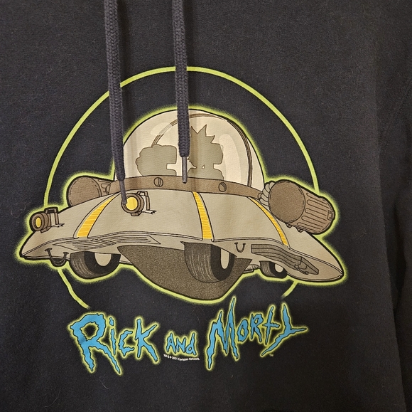 Extra Large Navy Colored Old Navy Hooded Sweatshirt Rick & Morty - Picture 2 of 4